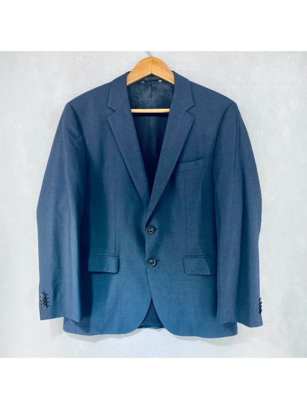 Hugo Boss Blazer Mens 36R Blue Wool Sport Coat Jacket Modern Wedding